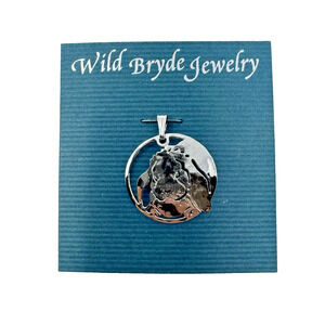 Wild Bryde Jewelry Silver Tone Dog Pendant Charm .75” Mini Animal Necklace